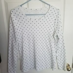 White polka dot shirt